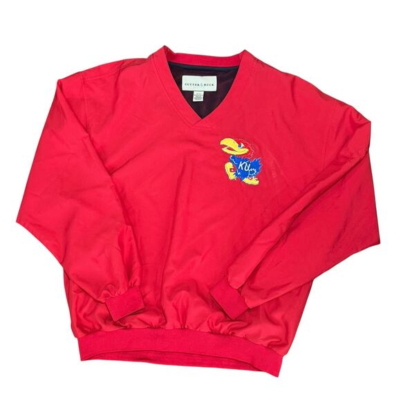 Vintage Cutter & Buck Kansas Jayhawks Windbreaker Men Medium Pullover Jacket - Picture 1 of 5